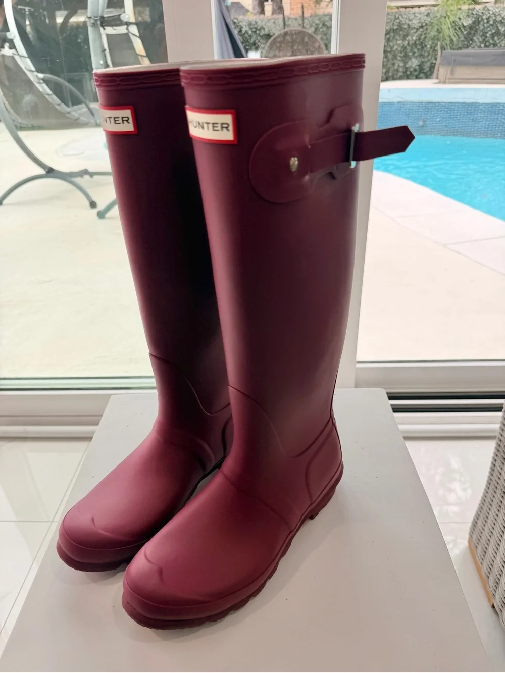 Hunter Women's Tall Rain Boots in Berry